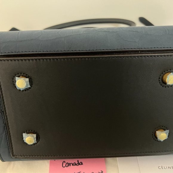 Céline Croc Embossed Nubuck Small Knot Tote Bag - Picture 5 of 9